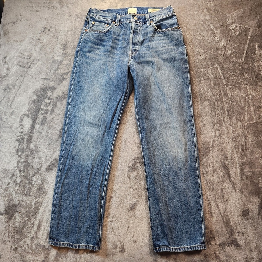 Levis 501 '90s Jeans Mens 28x30 Blue Selvedge Button Fly Straight Premium Denim